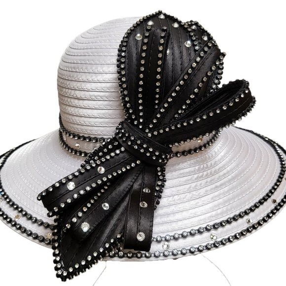 Women\'s designer couture satin ribbon hat church Kentucky derby tea party main image 4
